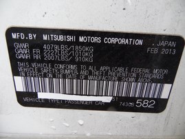 2013 MITSUBISHI LANCER GT WHITE 2.4L AT 183850